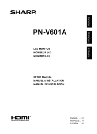 To view the document Sharp PN-V601A Quick Start Guide