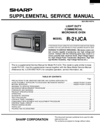 To view the document Sharp R-21JCA-F Service Manual