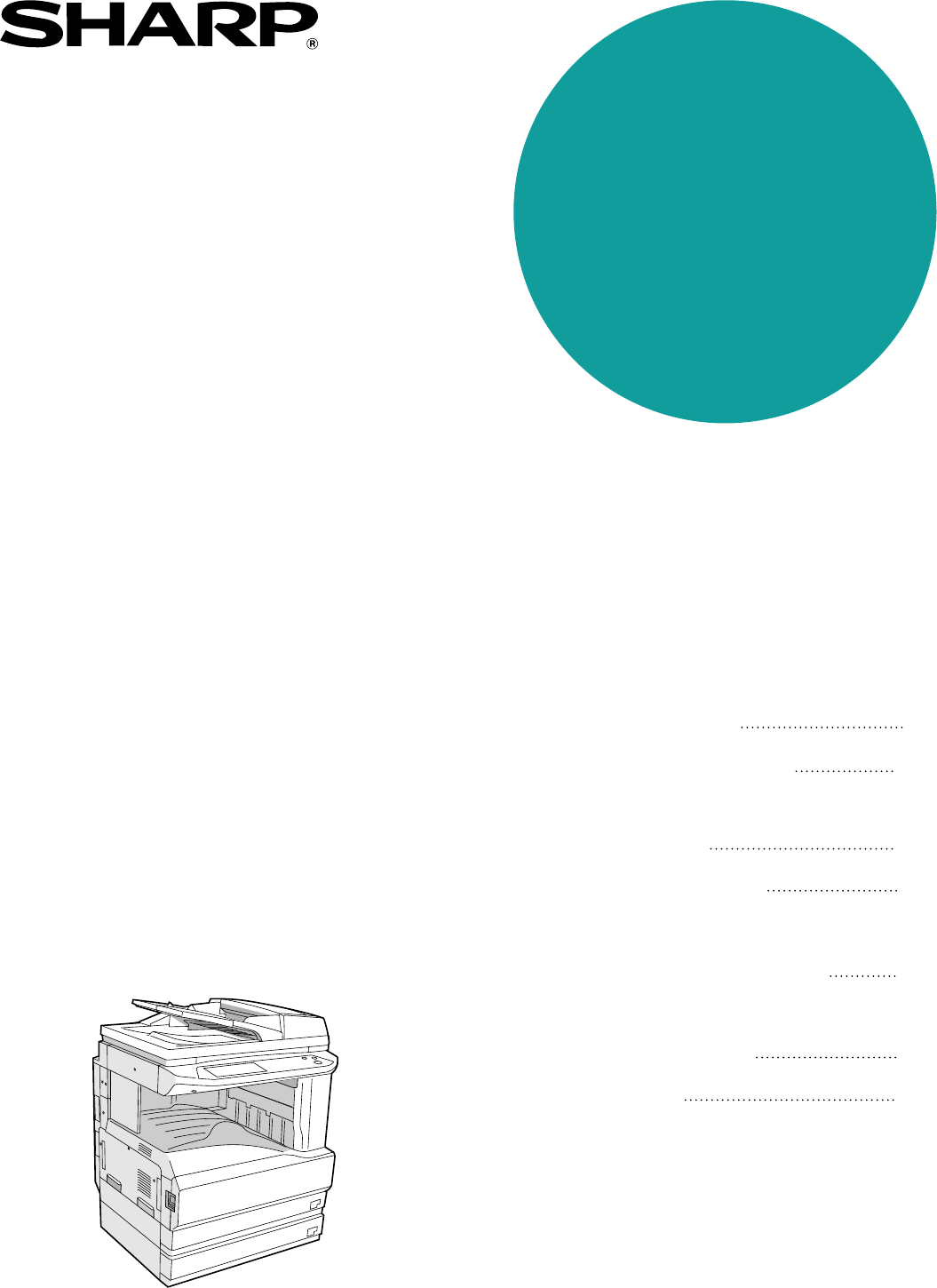 Sharp M237 Developer Sharp AR-M237 - B/W Laser - Copier Specifications download pdf