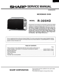 To view the document Sharp R-305HD User Manual