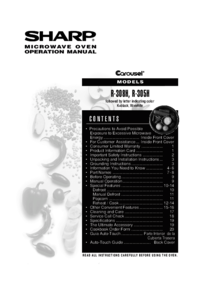 To view the document Sharp R-305H Specifications