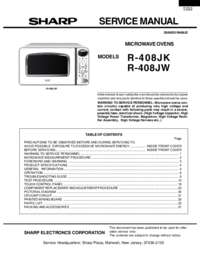 To view the document Sharp R-408JW Service Manual