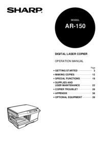 To view the document Sharp AR-150 SERIES Specifications